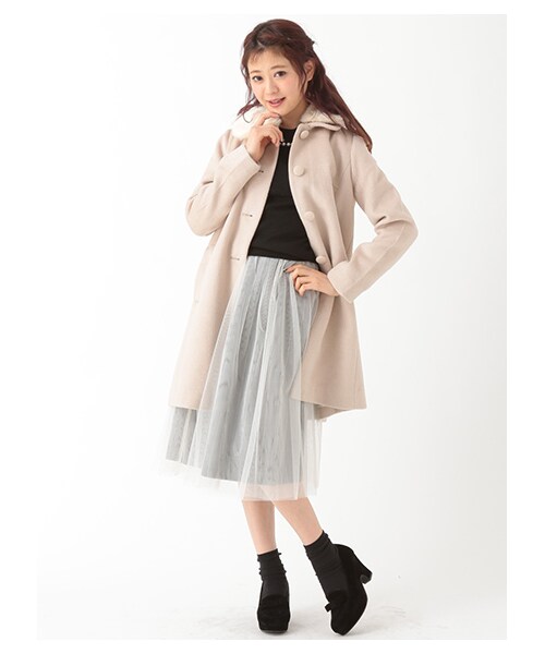 earth music&ecology（アースミュージックアンドエコロジー）の「【Special Price】チェックチュールスカート（スカート・グレー/ブラック・F）」の4枚目の写真