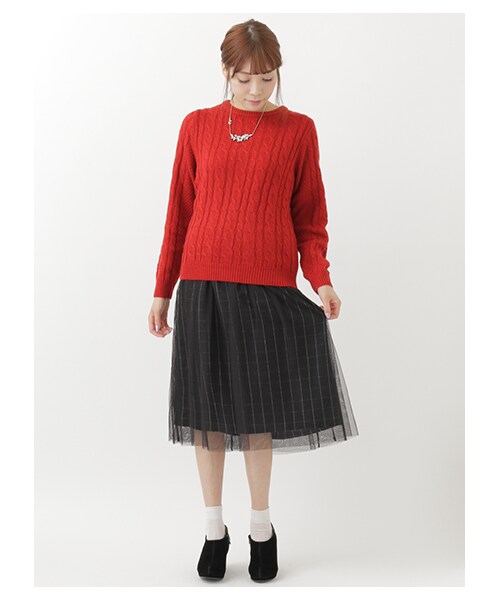 earth music&ecology（アースミュージックアンドエコロジー）の「【Special Price】チェックチュールスカート（スカート・グレー/ブラック・F）」の5枚目の写真