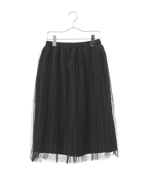 earth music&ecology（アースミュージックアンドエコロジー）の「【Special Price】チェックチュールスカート（スカート・グレー/ブラック・F）」の2枚目の写真