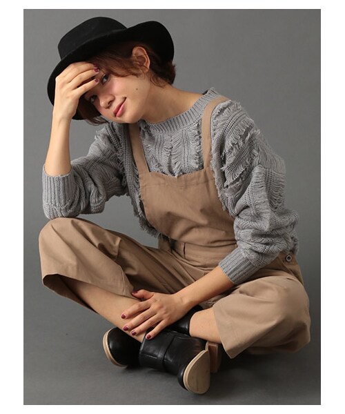 SEVENDAYS=SUNDAY(セブンデイズサンデイ)の「・T/Cツイル起毛サロペット(オールインワン・サロペット・ベージュ/カーキ/ネイビー・M/L)」の5枚目の写真