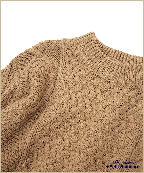 paravion（パラビオン）の「パッチワーク柄ニットワンピース（ワンピース/ドレス・レディース・グレー/キャメル・ワンサイズ）」の4枚目の写真