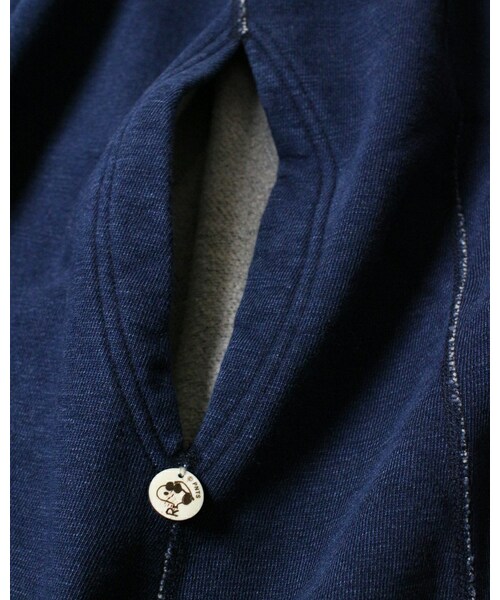 45R（フォーティファイブアール）の「PEANUTSインディゴ裏毛ポンチョ