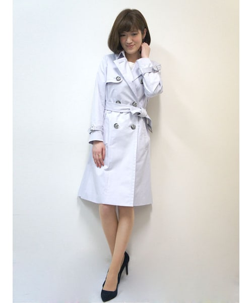 31 Sons de mode（トランテアン　ソン　ドゥ　モード）の「ベルト付フレアートレンチコート（ジャケット/アウター・レディース・ラベンダー/ピンク/ベージュ・36/38）」の6枚目の写真