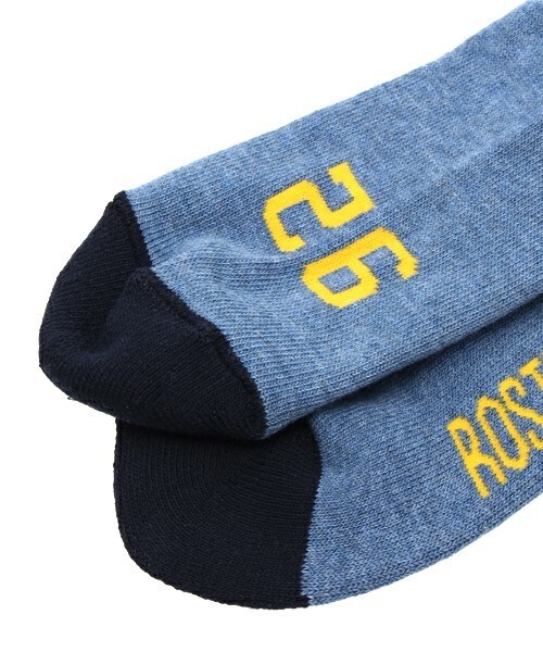 ROSTER・INFIELDER DESIGN（ロスターインフィールダーデザイン）の「日本製 ユニセックス ロスターソックス アメフトロゴ ROSTER SOX FOOTBALL（ソックス/靴下・レディース・ホワイト/グレー/ブルー・24cm/27cm）」の5枚目の写真