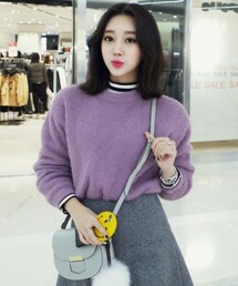 DHOLIC | ソフトカラーオーバーサイズニットプルオーバー(ニット/セーター)