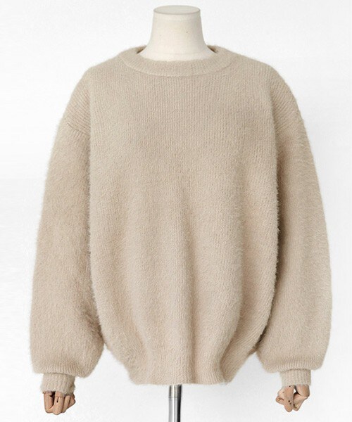 DHOLIC（ディーホリック）の「ソフトカラーオーバーサイズニットプルオーバー（ニット/セーター・レディース・ライトパープル/ライトベージュ/ライトカーキ/ディープスカイブルー・FREE）」の2枚目の写真