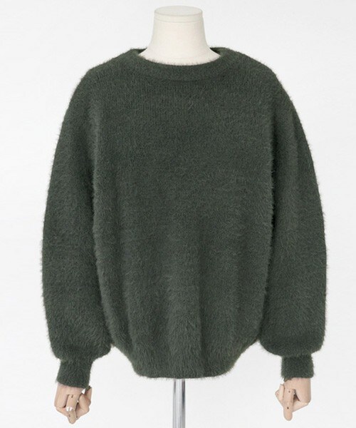 DHOLIC（ディーホリック）の「ソフトカラーオーバーサイズニットプルオーバー（ニット/セーター・レディース・ライトパープル/ライトベージュ/ライトカーキ/ディープスカイブルー・FREE）」の3枚目の写真