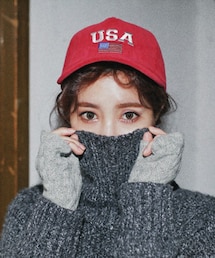 DHOLIC | USA刺繍コーデュロイキャップ(キャップ)