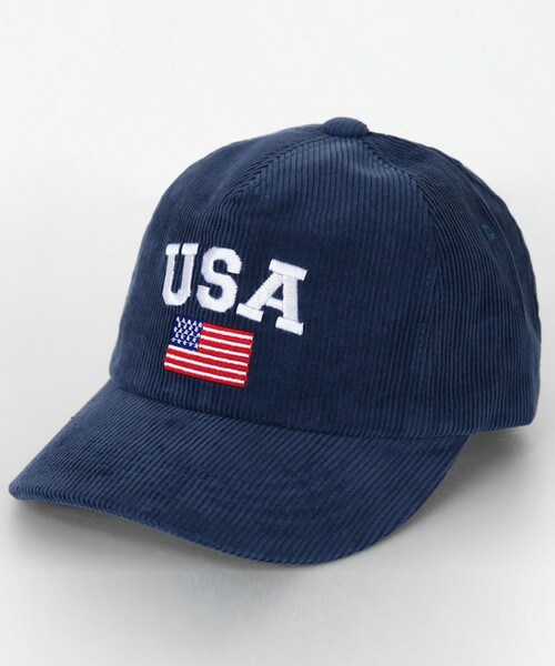 DHOLIC（ディーホリック）の「USA刺繍コーデュロイキャップ（キャップ・レディース・レッド/ネイビー/ダークベージュ/マスタード/アイボリー/ブラック・ONE）」の5枚目の写真