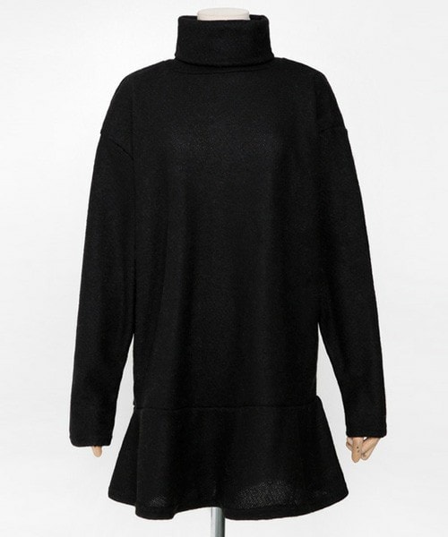 DHOLIC（ディーホリック）の「フレアヘムタートルネックミニワンピース（ワンピース・レディース・グレー/ブラック・FREE）」の2枚目の写真