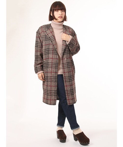 w closet(ダブルクローゼット)の「天竺編みタートルニット(トップス・レディース・オフホワイト/ピンクベージュ/キャメル/グレー/ブラック・FREE)」の13枚目の写真