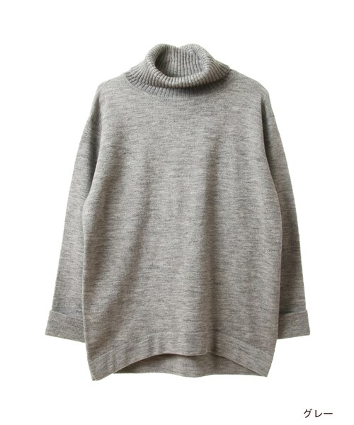 w closet(ダブルクローゼット)の「天竺編みタートルニット(トップス・レディース・オフホワイト/ピンクベージュ/キャメル/グレー/ブラック・FREE)」の3枚目の写真