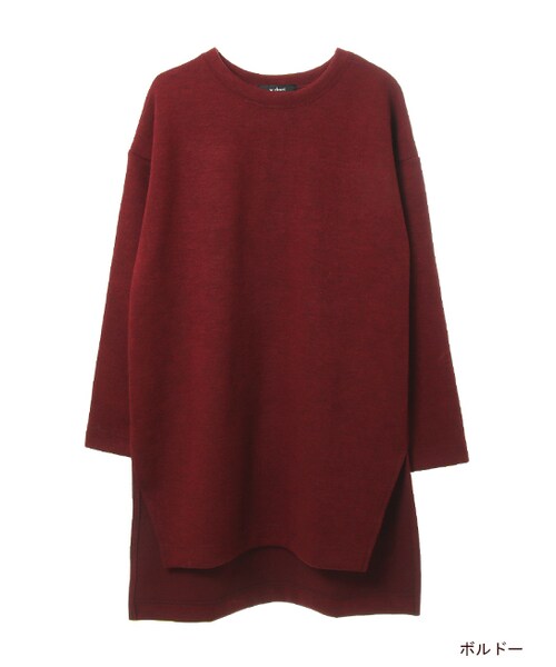 w closet（ダブルクローゼット）の「ニットソースリット入りチュニック（その他・レディース・キャメル/ボルドー/チャコール・FREE）」の3枚目の写真