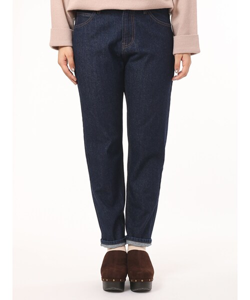 w closet（ダブルクローゼット）の「ストレートデニムパンツ（パンツ・レディース・ブルー/ネイビー・FREE）」の3枚目の写真