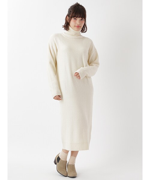 w closet（ダブルクローゼット）の「ブークレニットワンピース（ワンピース/ドレス・レディース・オフホワイト/グレー/カーキ・FREE）」の11枚目の写真