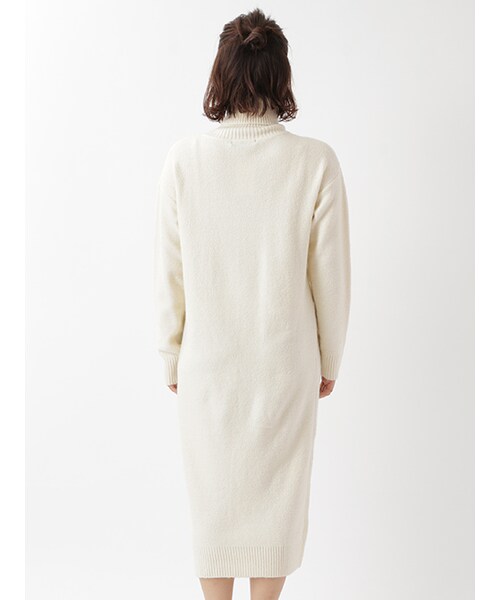 w closet（ダブルクローゼット）の「ブークレニットワンピース（ワンピース/ドレス・レディース・オフホワイト/グレー/カーキ・FREE）」の6枚目の写真