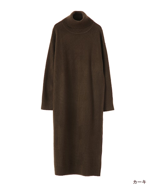 w closet（ダブルクローゼット）の「ブークレニットワンピース（ワンピース/ドレス・レディース・オフホワイト/グレー/カーキ・FREE）」の3枚目の写真