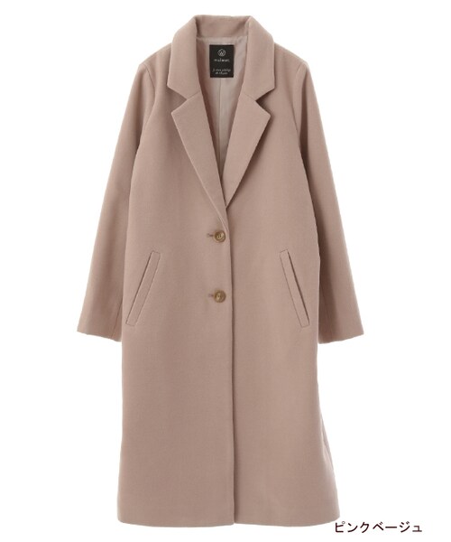 w closet（ダブルクローゼット）の「フェイクウールチェスターコート（ジャケット/アウター・レディース・ピンクベージュ/キャメル/グレー/ブラック・FREE）」の4枚目の写真