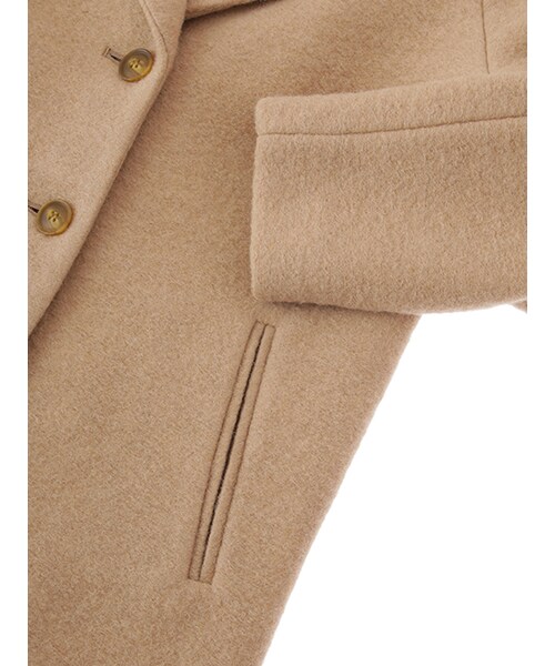 w closet（ダブルクローゼット）の「スライバービッグ衿シングルコート（ジャケット/アウター・レディース・ベージュ/Lグレー/ネイビー・FREE）」の8枚目の写真