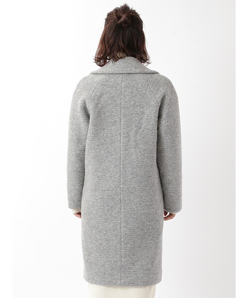 w closet（ダブルクローゼット）の「スライバービッグ衿シングルコート（ジャケット/アウター・レディース・ベージュ/Lグレー/ネイビー・FREE）」の6枚目の写真