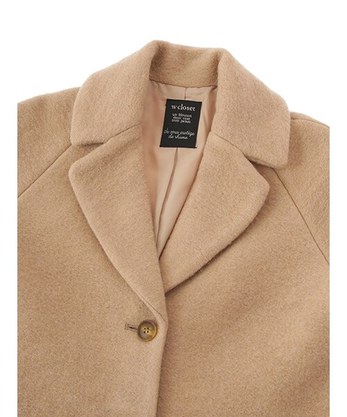 w closet（ダブルクローゼット）の「スライバービッグ衿シングルコート（ジャケット/アウター・レディース・ベージュ/Lグレー/ネイビー・FREE）」の7枚目の写真