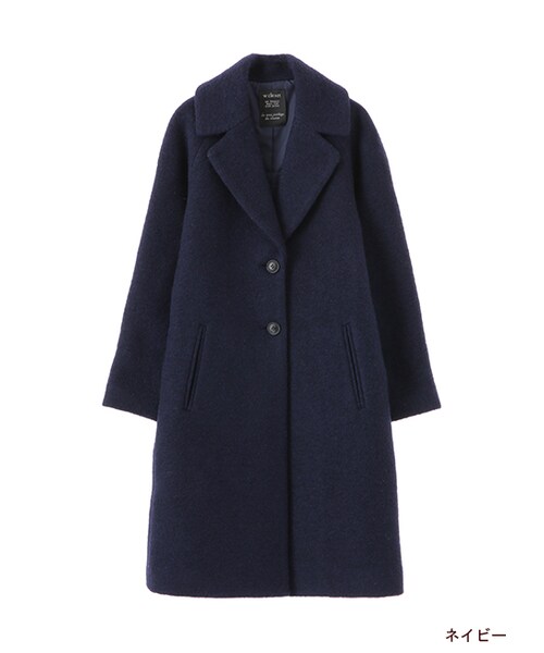 w closet（ダブルクローゼット）の「スライバービッグ衿シングルコート（ジャケット/アウター・レディース・ベージュ/Lグレー/ネイビー・FREE）」の3枚目の写真