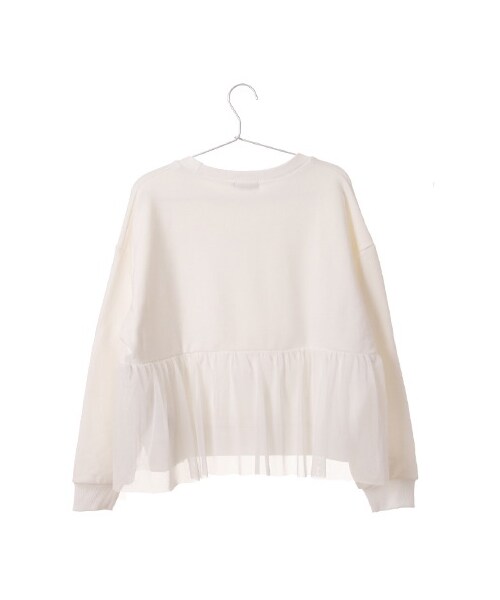E hyphen world gallery Bon Bon(イーハイフンワールドギャラリーボンボン)の「Tulle Flare Tops(トップス・オフホワイト/杢グレー/ブラック・F)」の5枚目の写真