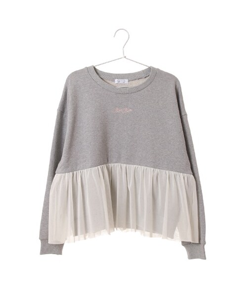 E hyphen world gallery Bon Bon(イーハイフンワールドギャラリーボンボン)の「Tulle Flare Tops(トップス・オフホワイト/杢グレー/ブラック・F)」の3枚目の写真