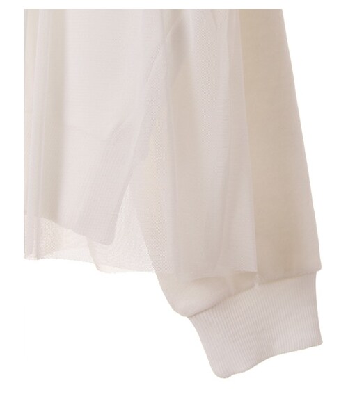 E hyphen world gallery Bon Bon(イーハイフンワールドギャラリーボンボン)の「Tulle Flare Tops(トップス・オフホワイト/杢グレー/ブラック・F)」の7枚目の写真