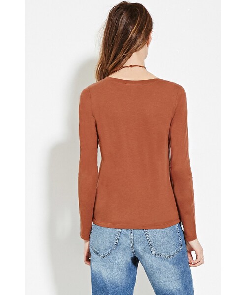 FOREVER 21（フォーエバー トゥエンティーワン）の「レースアップネックトップ（トップス・レディース・BLACK/AMBER・X-Small/Small/Medium/Large）」の8枚目の写真