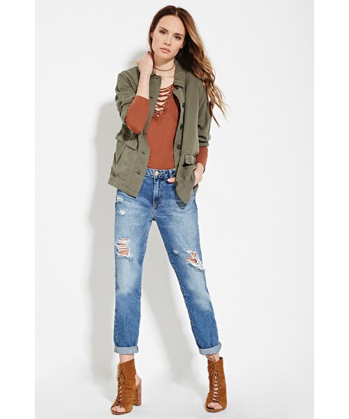 FOREVER 21（フォーエバー トゥエンティーワン）の「レースアップネックトップ（トップス・レディース・BLACK/AMBER・X-Small/Small/Medium/Large）」の9枚目の写真