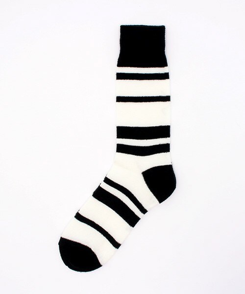 glory crew(グローリークルー)の「ブークレボーダー柄ソックス【サイズフリー:25.0cm~27.0cm】(ソックス/靴下・メンズ・ブラック/グレー・FREE)」の1枚目の写真
