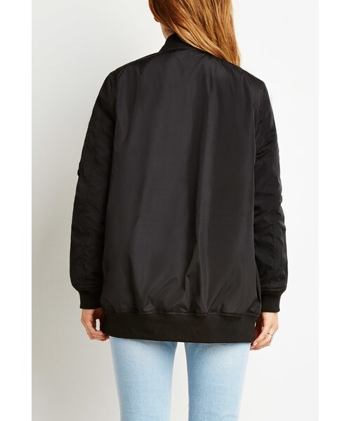FOREVER 21（フォーエバー トゥエンティーワン）の「クラシックボンバージャケット（ジャケット/アウター・レディース・BLACK・Small/Medium/Large）」の3枚目の写真