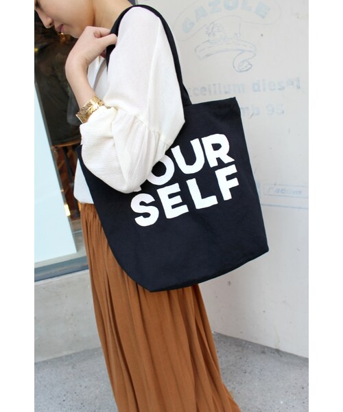 SLOBE IENA(スローブイエナ)の「《予約》5 PRE VIEW 別注YOURSELFトートバッグ◆(バッグ・ブラック/ホワイト・フリー)」の21枚目の写真