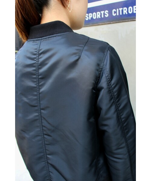 SLOBE IENA（スローブイエナ）の「《追加》フライトクロス MA-1ブルゾン◆（ジャケット/アウター・ブラック/カーキ/ネイビー・36/38）」の13枚目の写真