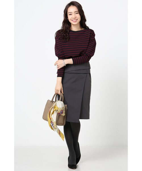 La TOTALITE（ラトータリテ）の「サトウサンコラボ コンパクトボーダープルオーバー（トップス・グレー/ホワイト/ネイビー・フリー）」の7枚目の写真