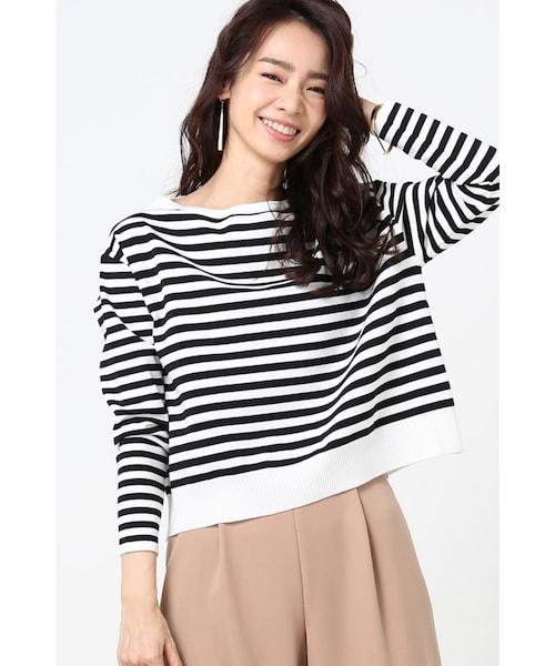 La TOTALITE（ラトータリテ）の「サトウサンコラボ コンパクトボーダープルオーバー（トップス・グレー/ホワイト/ネイビー・フリー）」の2枚目の写真