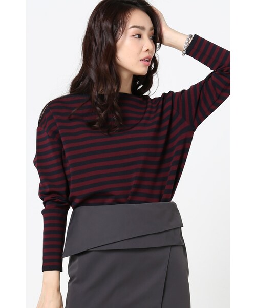 La TOTALITE（ラトータリテ）の「サトウサンコラボ コンパクトボーダープルオーバー（トップス・グレー/ホワイト/ネイビー・フリー）」の3枚目の写真