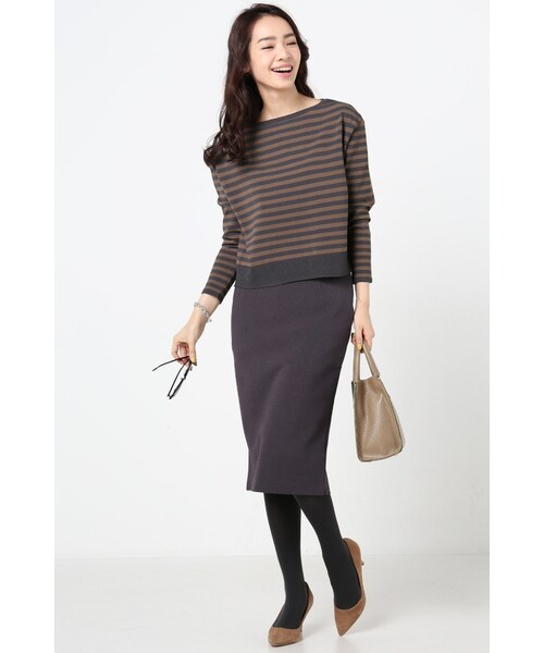 La TOTALITE（ラトータリテ）の「サトウサンコラボ コンパクトボーダープルオーバー（トップス・グレー/ホワイト/ネイビー・フリー）」の4枚目の写真