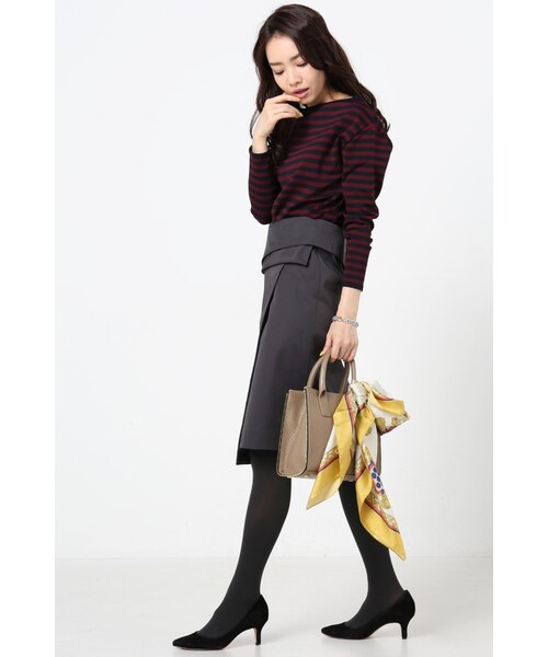 La TOTALITE（ラトータリテ）の「サトウサンコラボ コンパクトボーダープルオーバー（トップス・グレー/ホワイト/ネイビー・フリー）」の6枚目の写真