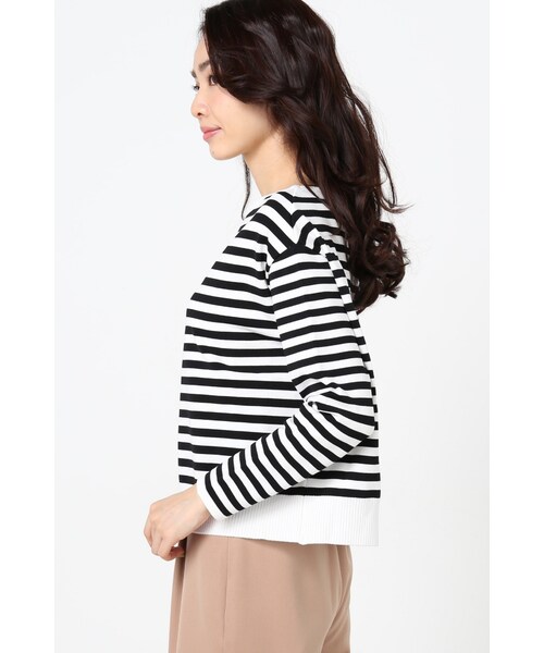 La TOTALITE（ラトータリテ）の「サトウサンコラボ コンパクトボーダープルオーバー（トップス・グレー/ホワイト/ネイビー・フリー）」の9枚目の写真