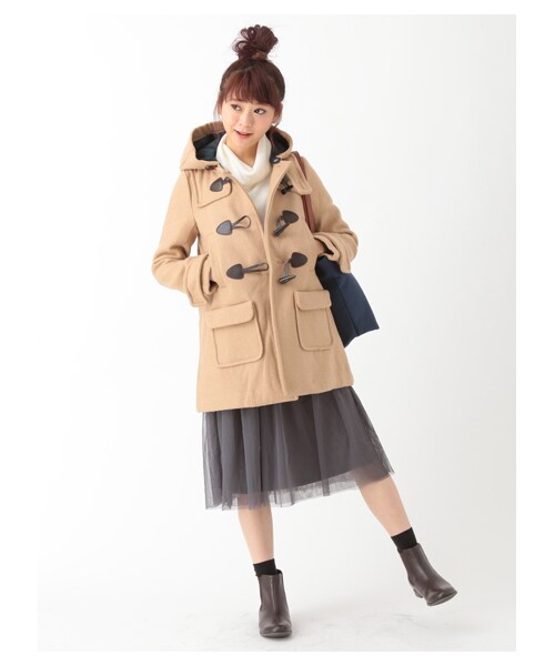 earth music&ecology（アースミュージックアンドエコロジー）の「【Special Price】＜WEB限定大きな・小さなサイズ＞2Wayロングダッフルコート（ジャケット/アウター・杢グレー/キャメル/ネイビー・L）」の5枚目の写真