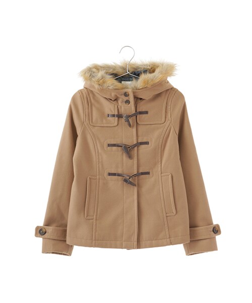 earth music&ecology(アースミュージックアンドエコロジー)の「【Special Price】<もっと大きなサイズ>フルフルダッフルコート(ジャケット/アウター・オフホワイト/ピンク/レッド/キャメル/グリーン/ネイビー・13/17/21)」の2枚目の写真