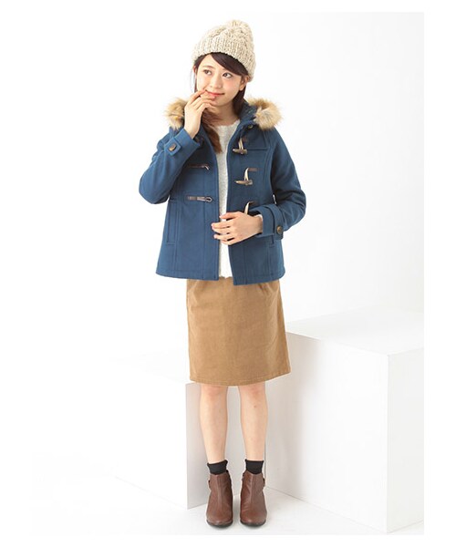 earth music&ecology(アースミュージックアンドエコロジー)の「【Special Price】<もっと大きなサイズ>フルフルダッフルコート(ジャケット/アウター・オフホワイト/ピンク/レッド/キャメル/グリーン/ネイビー・13/17/21)」の20枚目の写真