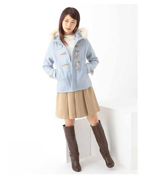 earth music&ecology(アースミュージックアンドエコロジー)の「【Special Price】<もっと大きなサイズ>フルフルダッフルコート(ジャケット/アウター・オフホワイト/ピンク/レッド/キャメル/グリーン/ネイビー・13/17/21)」の18枚目の写真