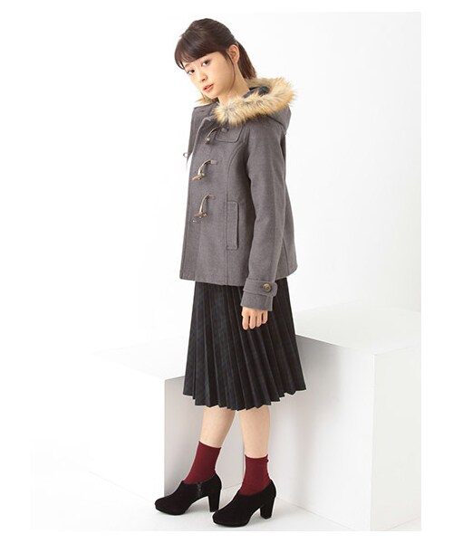 earth music&ecology(アースミュージックアンドエコロジー)の「【Special Price】<もっと大きなサイズ>フルフルダッフルコート(ジャケット/アウター・オフホワイト/ピンク/レッド/キャメル/グリーン/ネイビー・13/17/21)」の22枚目の写真