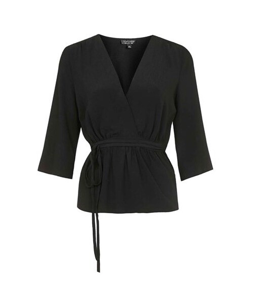 TOPSHOP(トップショップ)の「Topshop Tie Belt Ballet Blouse(トップス・レディース・Black・Regular 10 US (fits like 10-12)/Regular 2 US (fits like 0)/Regular 4 US (fits like 0-2)/Regular 6 US (fits like 2-4)/Regular 8 US (fits like 6-8))」の4枚目の写真