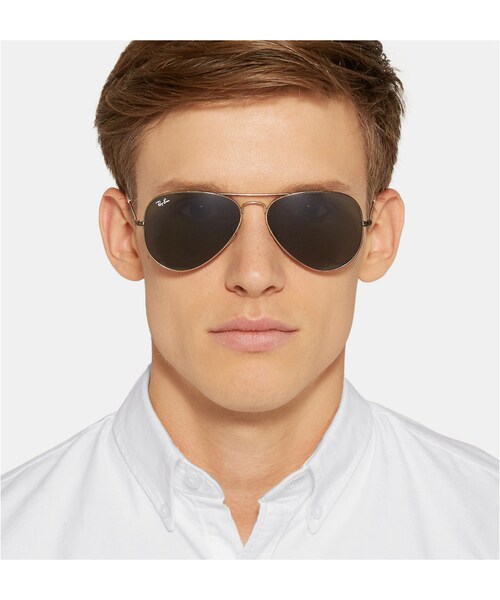 Ray-Ban(レイバン)の「Ray-Ban Aviator Metal Sunglasses(サングラス・メンズ・Gold・One size)」の7枚目の写真