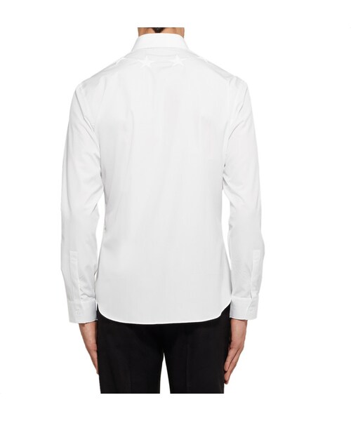GIVENCHY（ジバンシイ）の「Givenchy Slim-Fit Star-Embroidered Cotton-Poplin Shirt（シャツ/ブラウス・メンズ・White・EU38/EU39/EU41/EU42/EU43）」の2枚目の写真