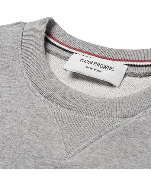THOM BROWNE（トムブラウン）の「Thom Browne Striped Loopback Cotton-Jersey Sweatshirt（スウェット・メンズ・Gray・0/1/2/3/4/5）」の4枚目の写真